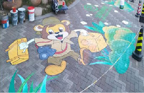 舞钢夏季画地面彩绘会遇到的问题