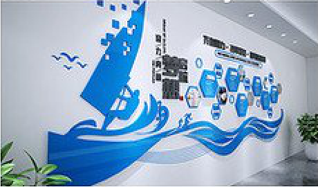 舞钢海浪主题文化墙如何设计？