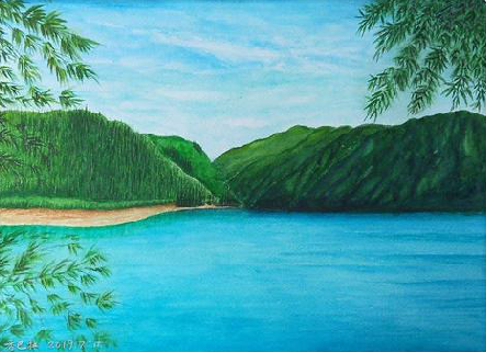 舞钢在墙绘中，如何绘画绿水青山？